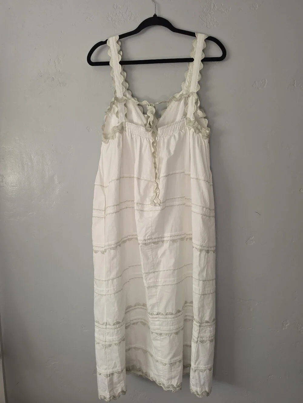 Sofie The Label Ric Rac Cream Tiered Eyelet Midi Dress Medium - Picture 3 of 10